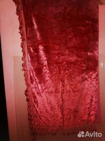 Шторы плюшевые с ламбрекеном бу