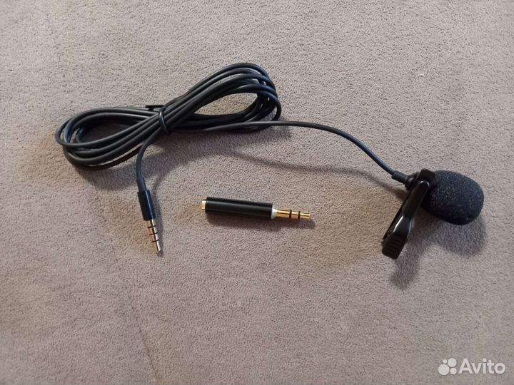 Микрофон петличный с адаптером новый