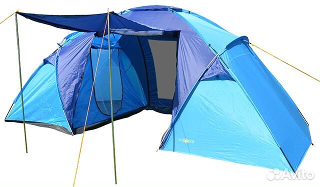 Палатка новая, 2х-комнатная, 4х-местная, высокая
