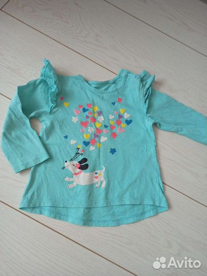 Лонгслив для девочки, 86