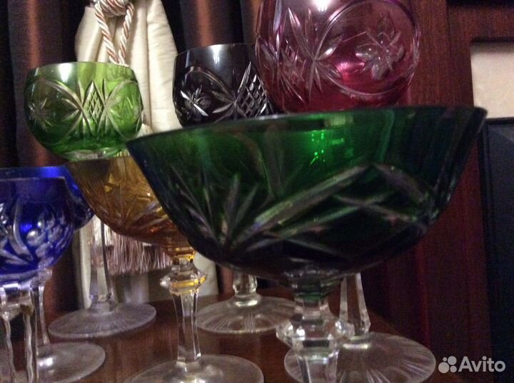 Фужер рюмка богемский цветной хрусталь Германия