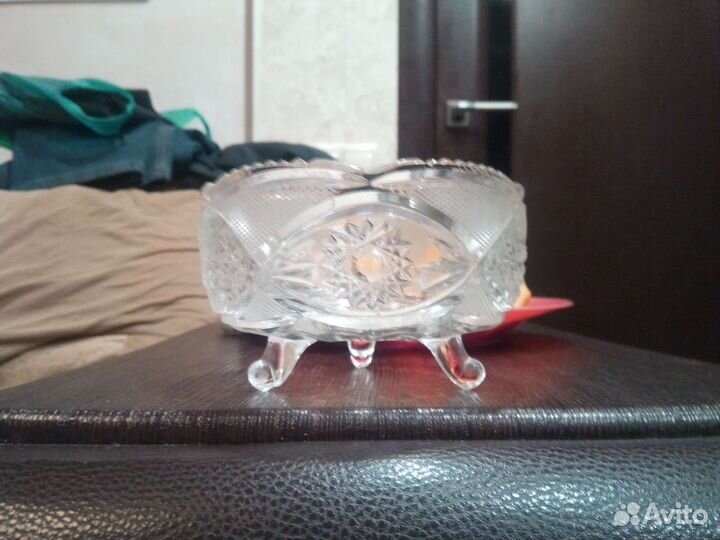 Ладья ваза конфетницы рог хрусталь