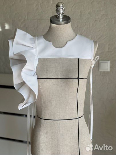 Манишка с воланами / Съемный воротник (белый)