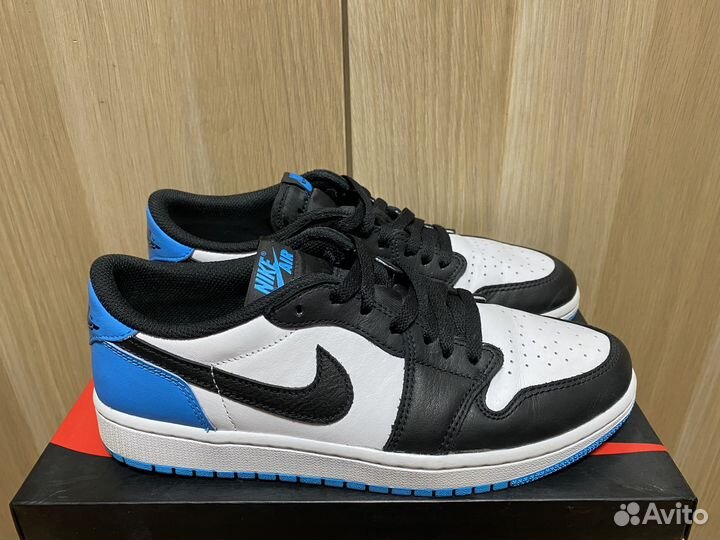 Air Jordan 1 Low Black and Dark Powder Blue