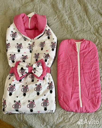 Конверт-одеяло на выписку для девочки