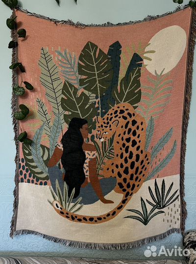 Плед-гобелен с принтом