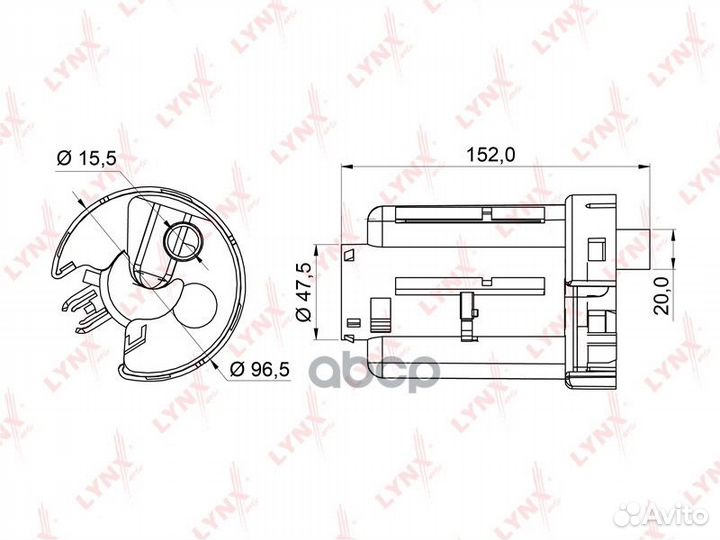 Фильтр топливный LF365M lynxauto