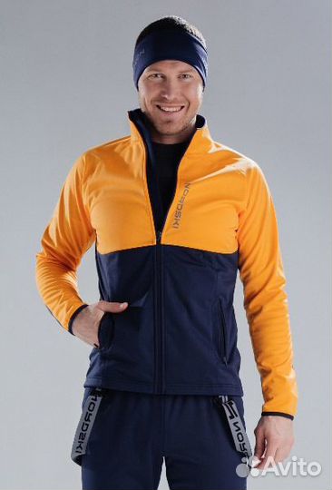 Куртка разминочная nordski premium orange/blueberr
