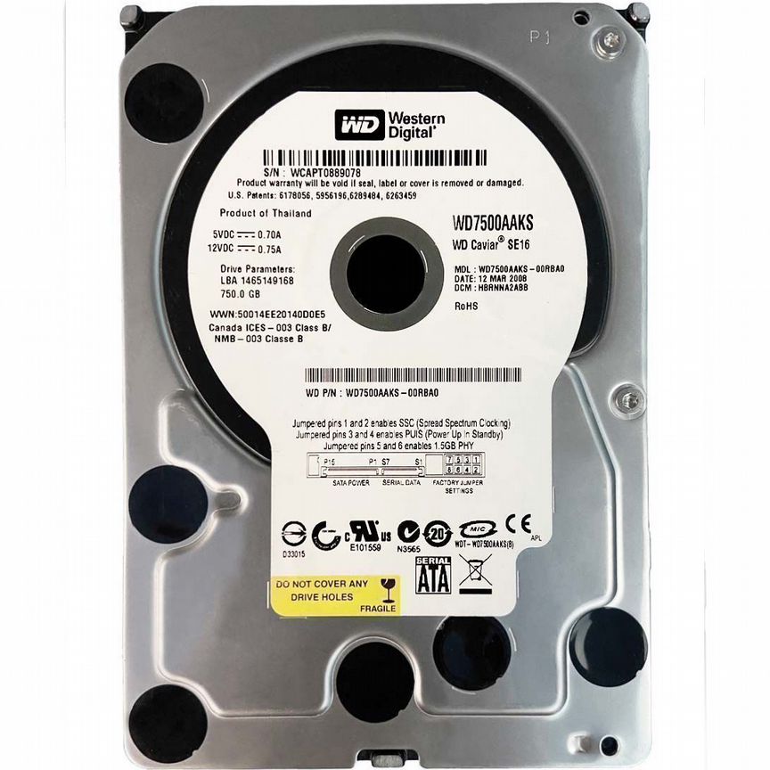 [WD7500AAKS] Жесткий Диск Western Digital 750gb Sata Wd7500aaks