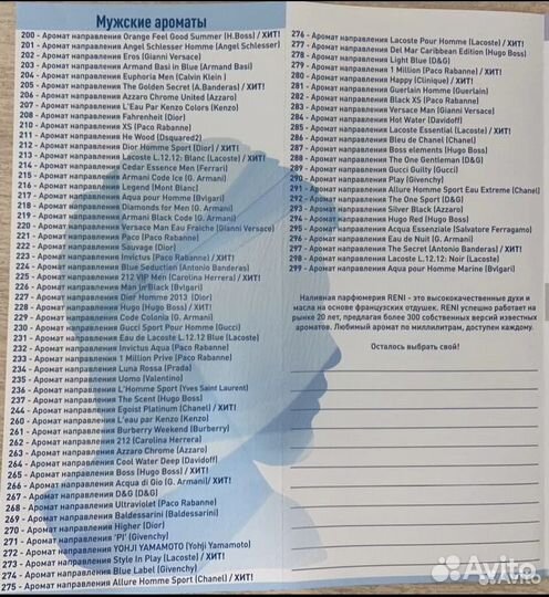 Духи на распив/разлив