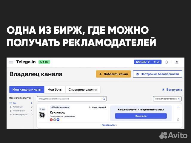 Готовый бизнес в Telegram, доход от 100 тыс.р