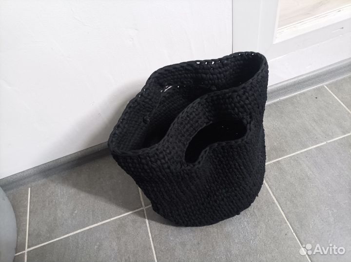 Корзинка из трикотажной пряжи