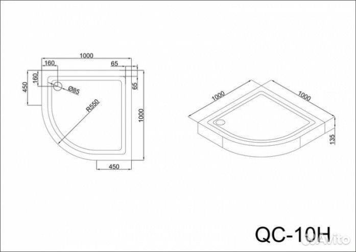 Душевой поддон Black&White Stellar Wind QC-10H