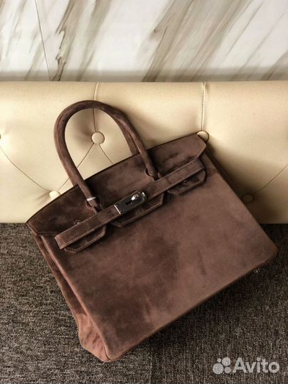 Сумка hermes натуральная замша женская