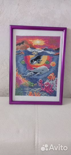 Вышивка крестом картина Подводный мир