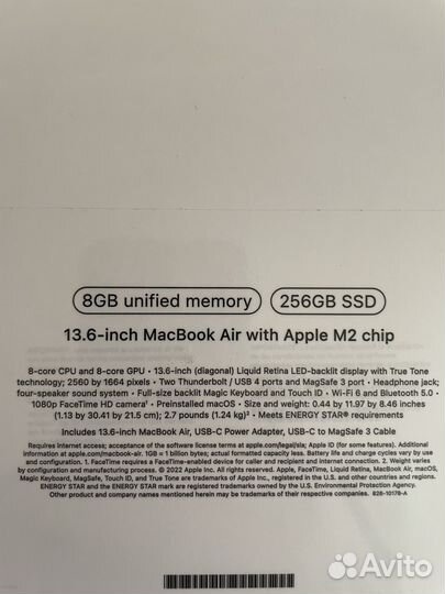 Macbook air 13 2022 m2