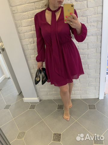 Платье малиновое ASOS 42