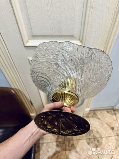 Ваза для фруктов на бронзовой ножке СССР