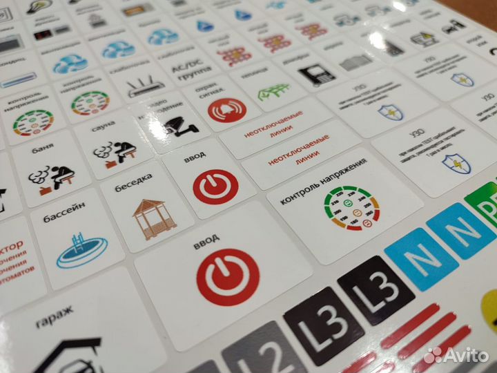 Наклейки для маркировки автоматов электрощита