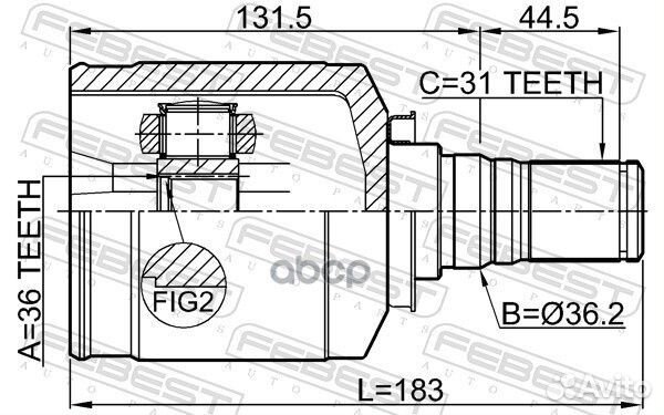 ШРУС внутренний перед лев 1211IX55LH Febest