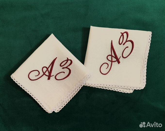 Носовые платки ручной работы с вышивкой