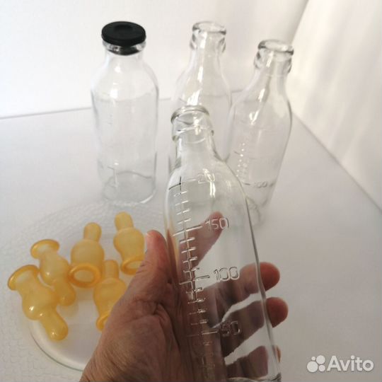 Стеклянная бутылочка соска молочная для кормления