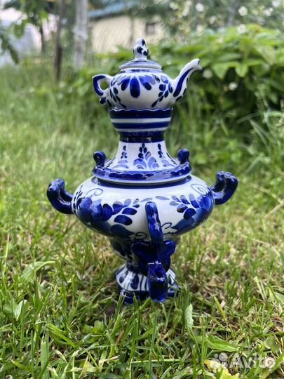 Самовар Гжель мини