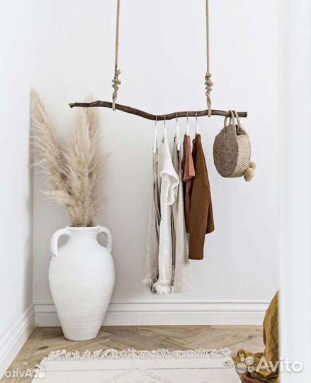 Вешалка напольная в прихожую для одежды рейл