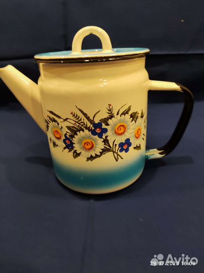 Чайник эмалированный СССР новый