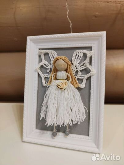 Декоративное панно. Куколки в рамке. Ангел. Фея