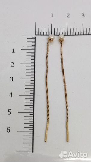 Золотые серьги с жемчугом Арт121