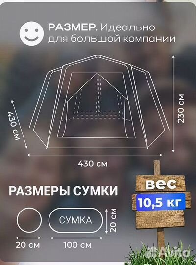 Шатер от солнца 430х430х230