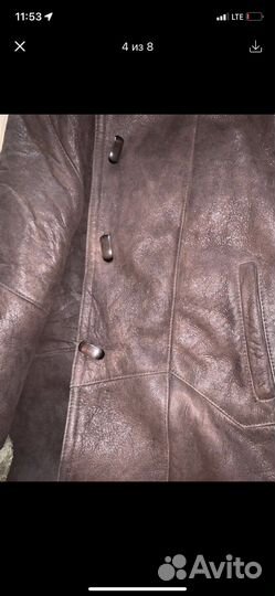 Дубленка натуральный мех, шапка, перчатки набором