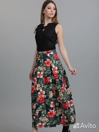 Юбка-макси с цветочным принтом