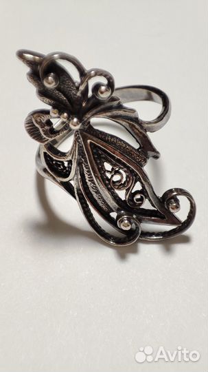 Кольцо серебро