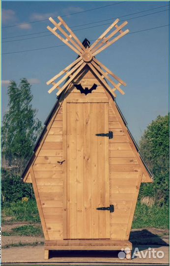 Дачный туалет деревянный прямоугольник ZBR