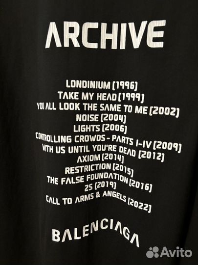 В наличии Balenciaga Music Archive Футболка