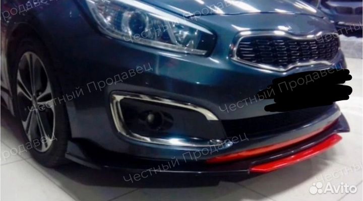 Сплиттер kia ceed 2 jd пороги элероны