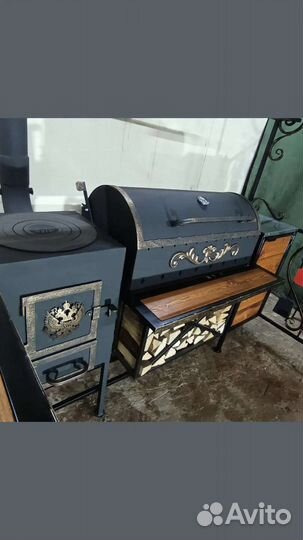 Мангальный комплекс с печью под казан