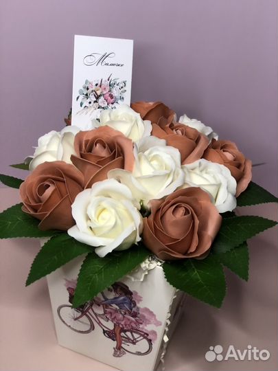 Подарок ко дню матери мыльные розочки