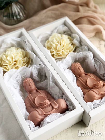 Набор свечей ручной работы Будда и пион