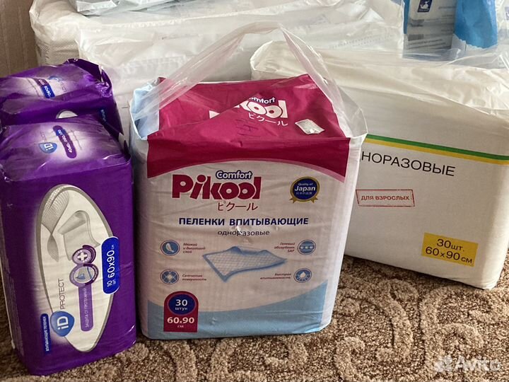 Памперсы для взрослых seni L, пеленки, салфетки