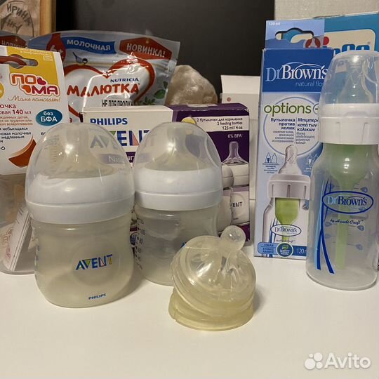 Бутылочки avent, dr.brown's ниблер