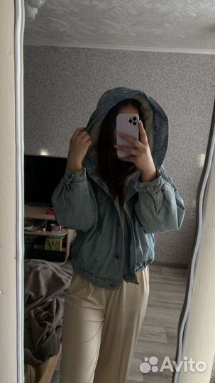 Джинсовая куртка с мехом