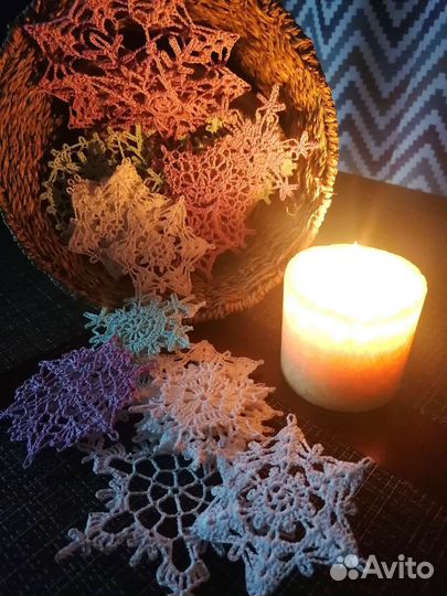 Снежинки вязаные крючком, новогодний декор