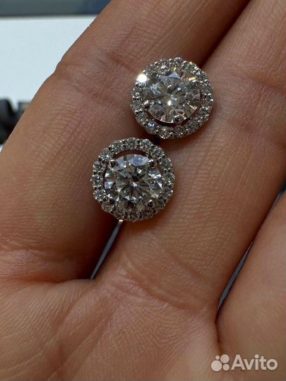 Пусеты-трансформеры с бриллиантами 2.5 карат