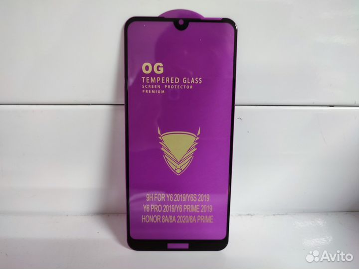 Защитное стекло Honor 8A Y6 Pro (2019) глянцевое