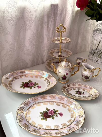 Новый Столовый сервиз Bohemia Роза Перламутр