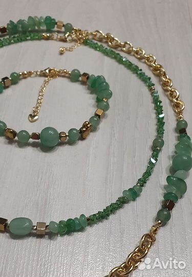 Комплект бижутерии из авантюрина