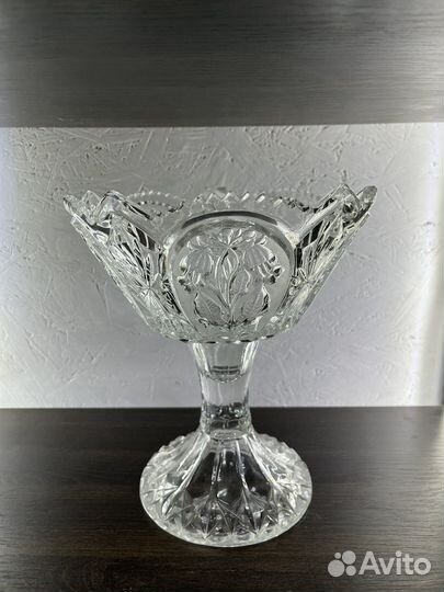 Ваза для фруктов хрусталь
